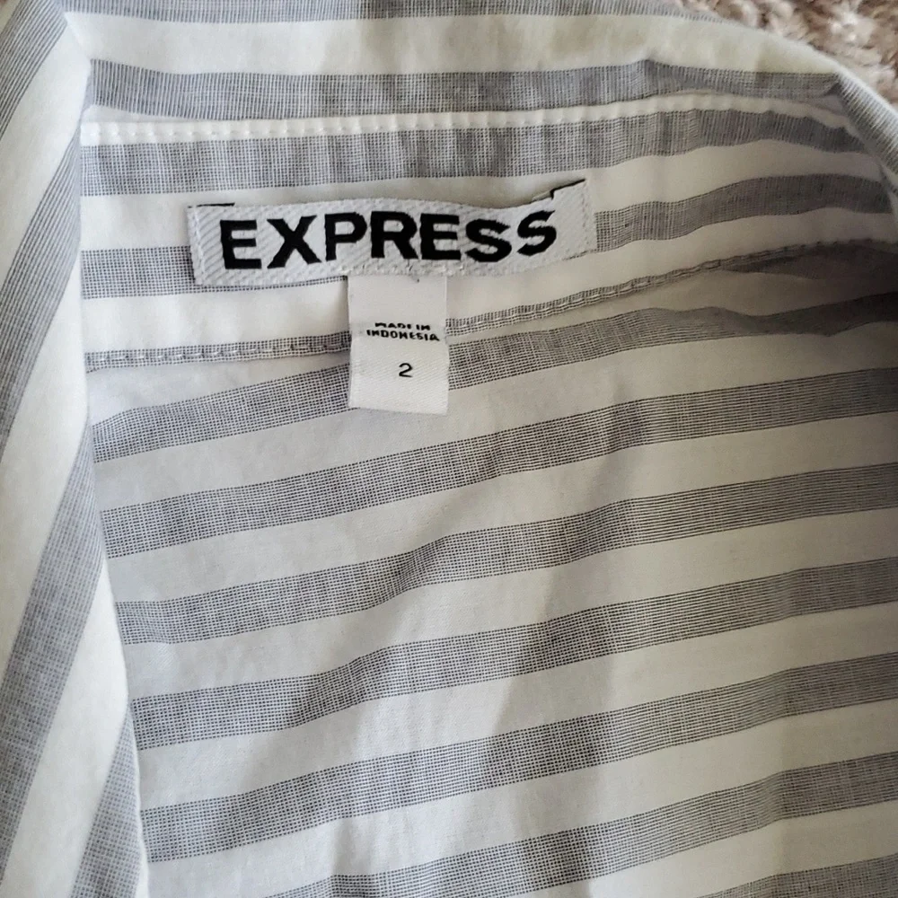Express Striped Button-up Collared Dress - Picture 3 of 6